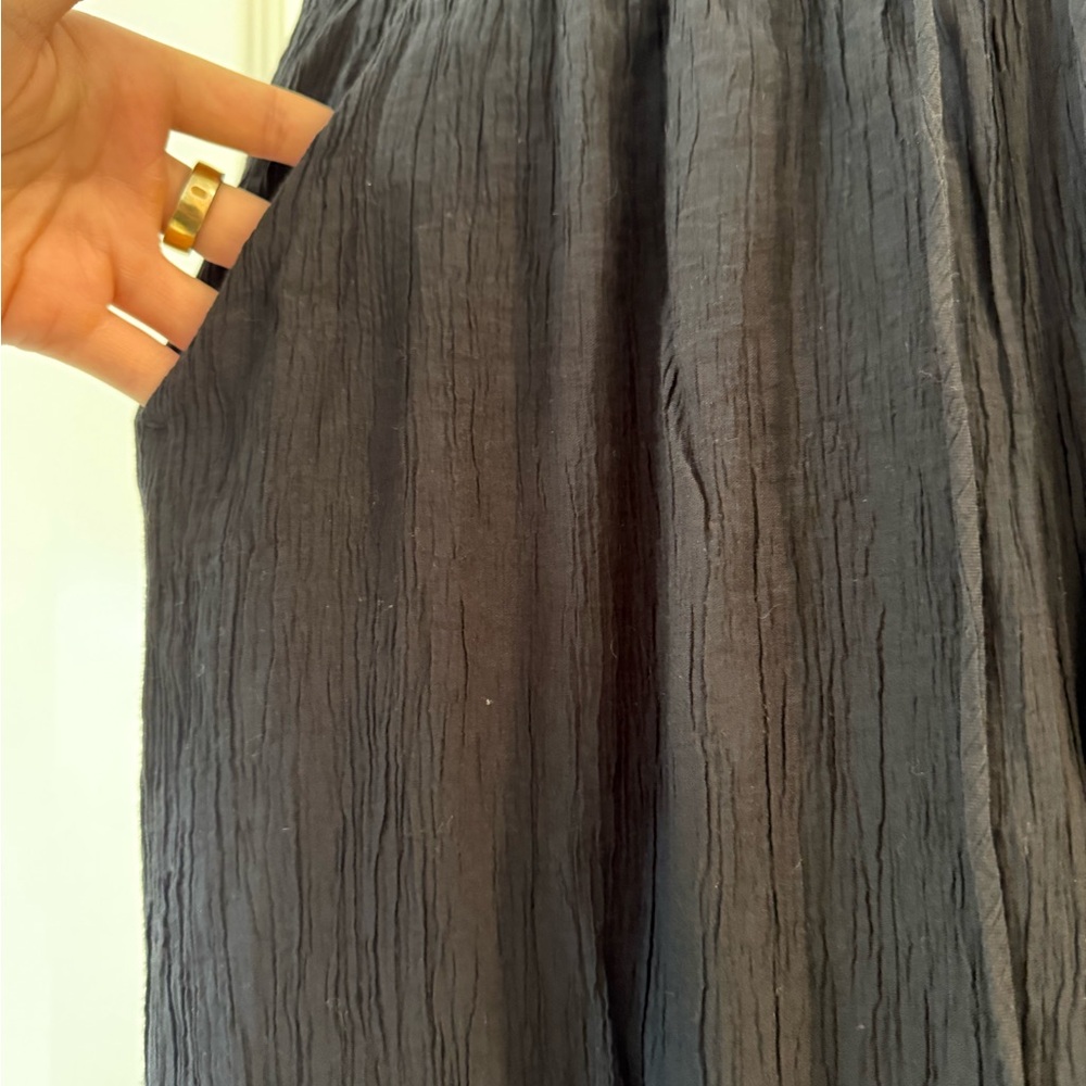 Abercrombie & Fitch Black Crinkle Pull on Baggy Pants - Picture 2 of 5